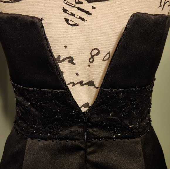 David's Bridal Midi Black Strapless Fit & Flare Dress - Picture 7 of 8